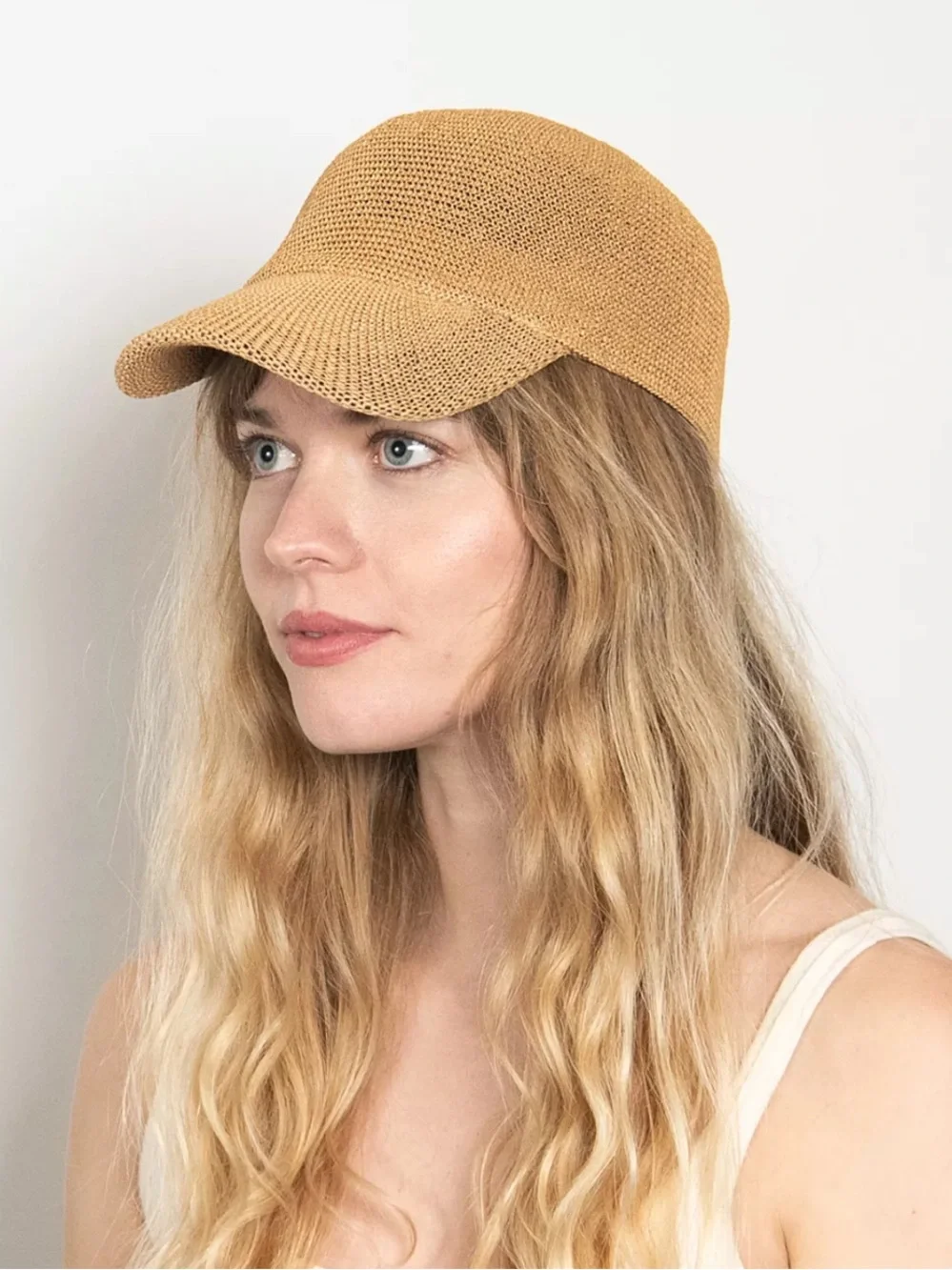 WYETH | Paula Baseball Cap Woven Straw Baseball Cap - Tan